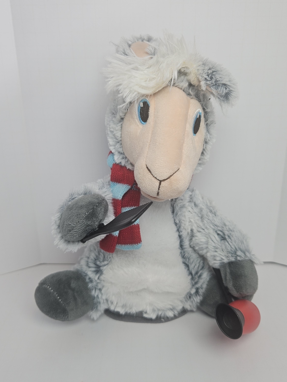 Gemmy Animated Singing Hair Styling Gray Llama Plays Good As Hell by Lizzo-Works